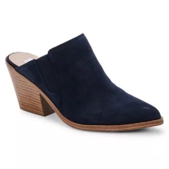 Blondo Norma Mule (Women) Slip On Waterproof Navy Blue Suede Bootie 11M - Picture 1 of 10